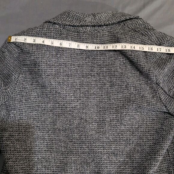 Vintage Coldwater Creek Cardigan Sweater Medium Wool Blend Black Grey Grandpa - Picture 10 of 10